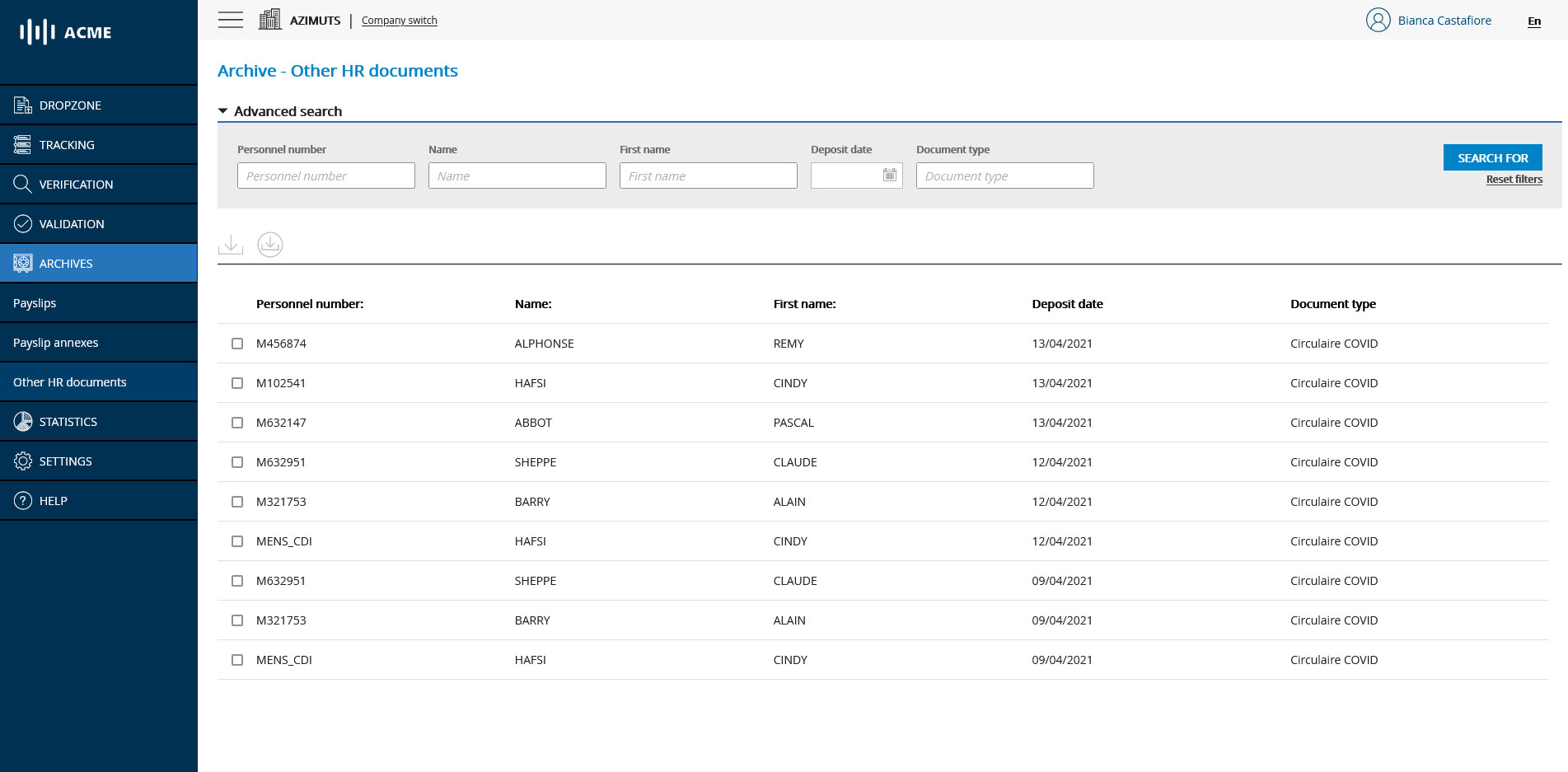 Other HR documents archive