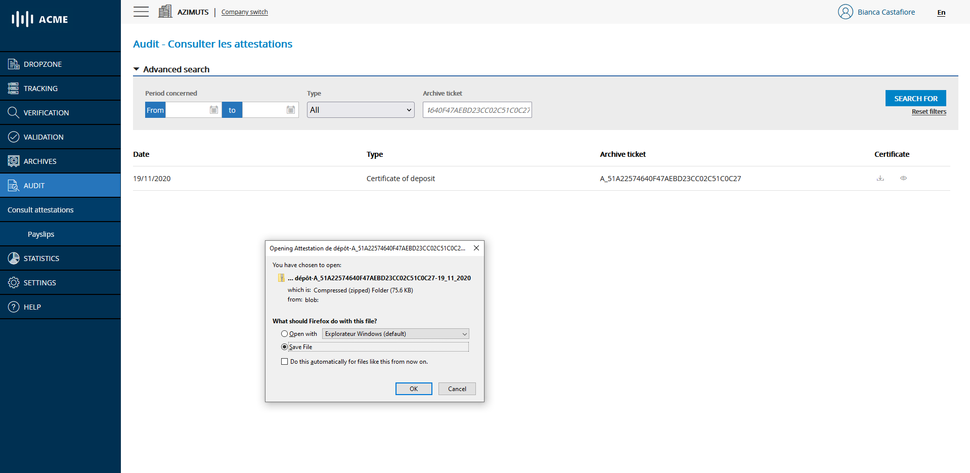 Certificate of deposit download