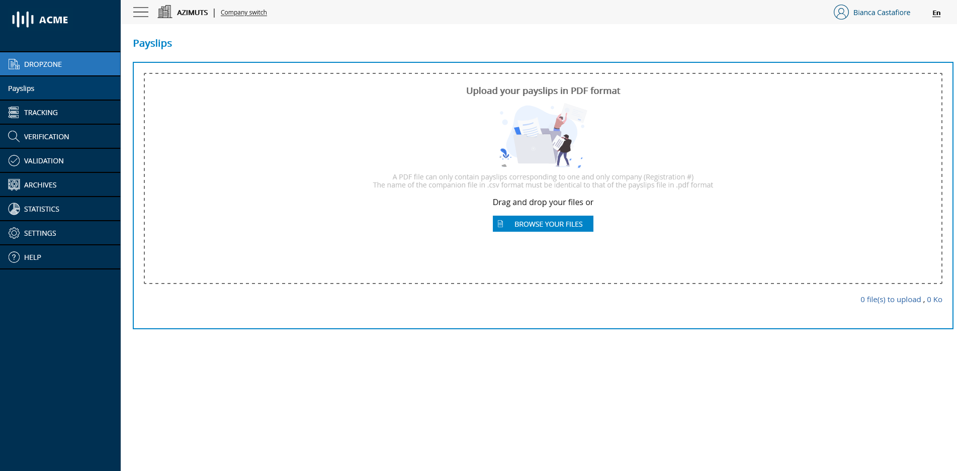 Pay slips deposit module