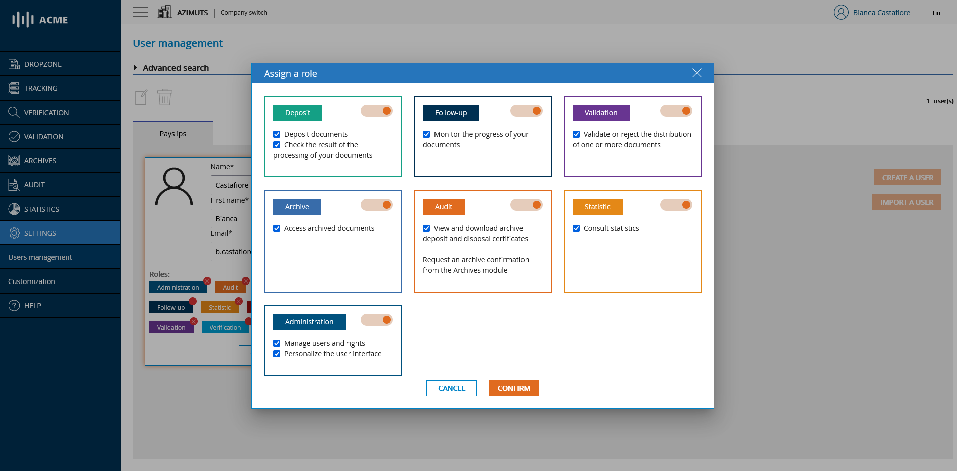 User management - Adding a role