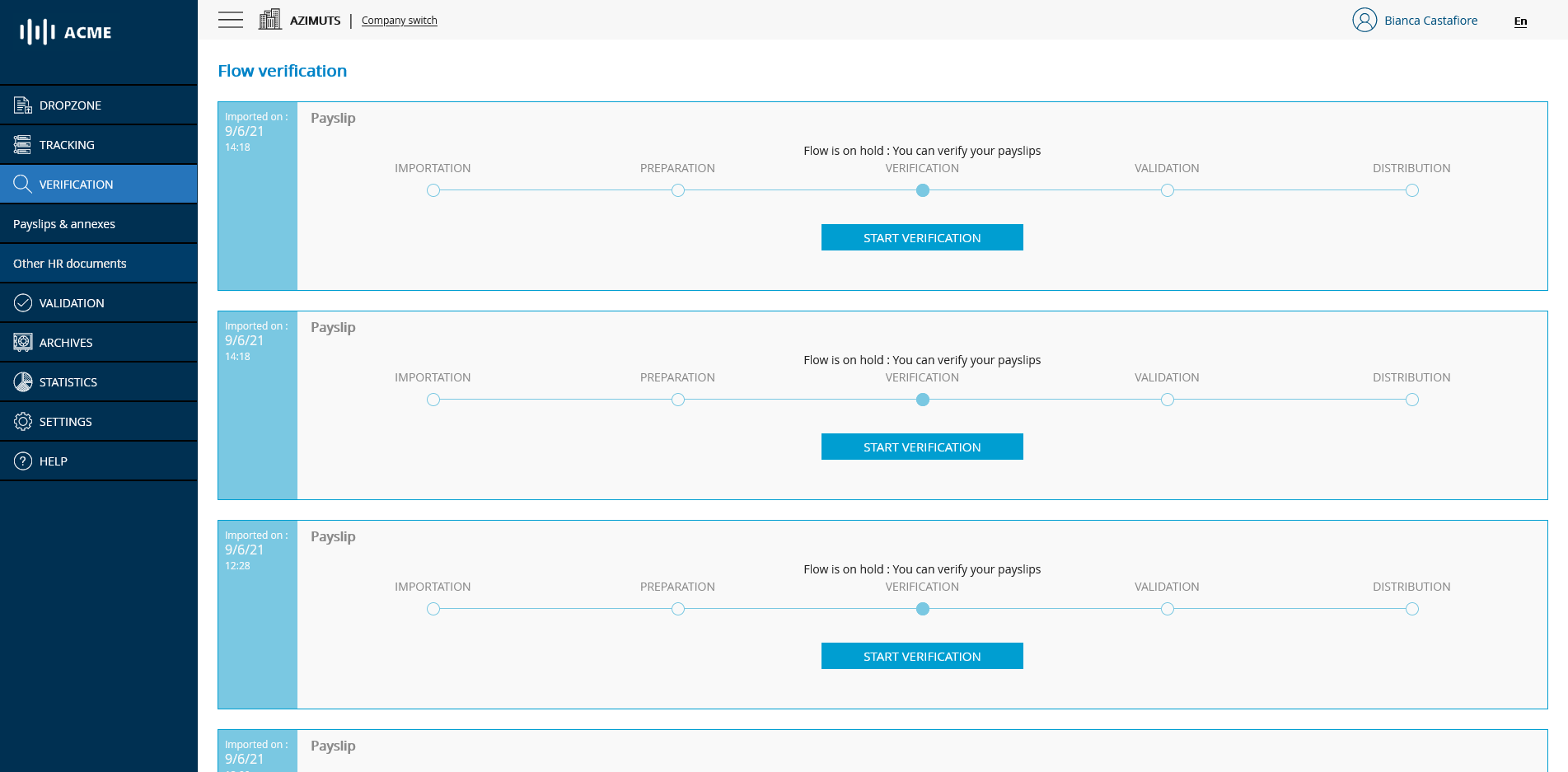 Liste des flux à vérifier