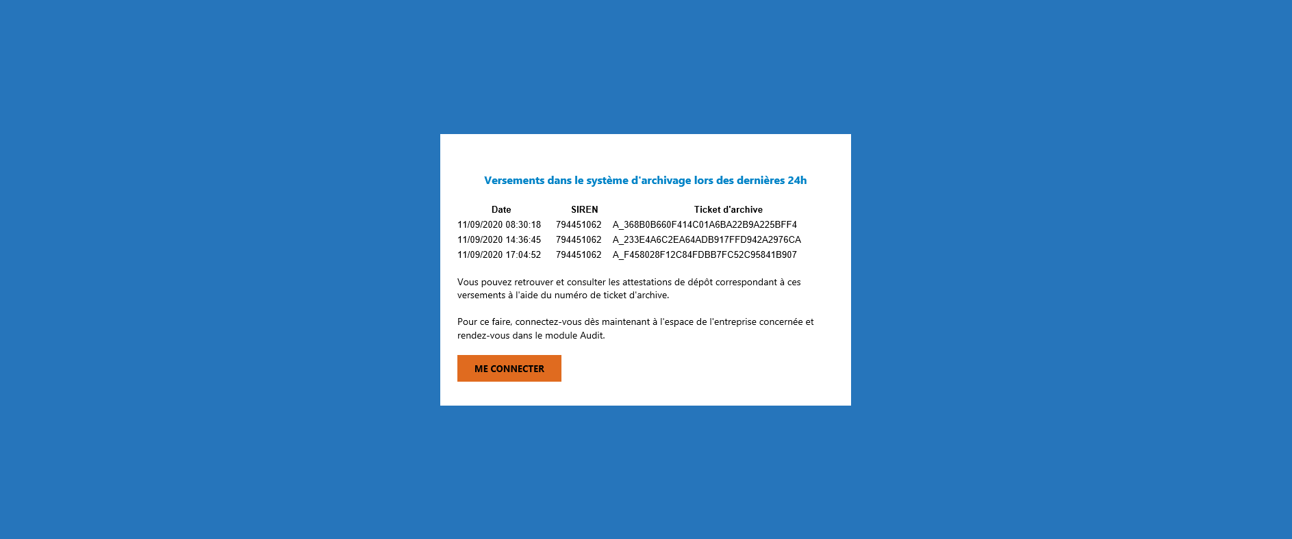 Mail quotidien de notification de nouveaux dépôts ou éliminations