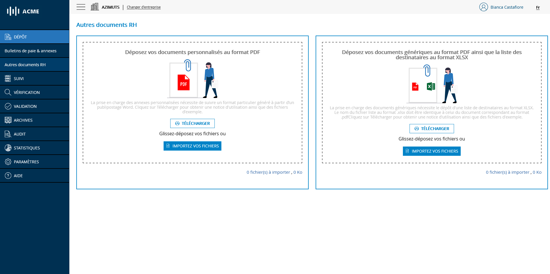 Module de dépôt d'autres documents RH personnalisés