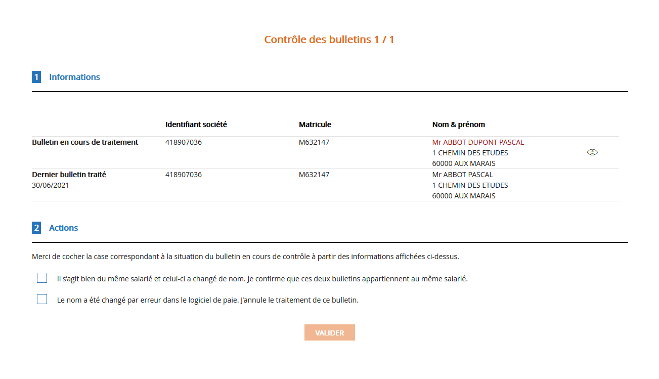 Etape de préparation : Validation des écarts repérés
