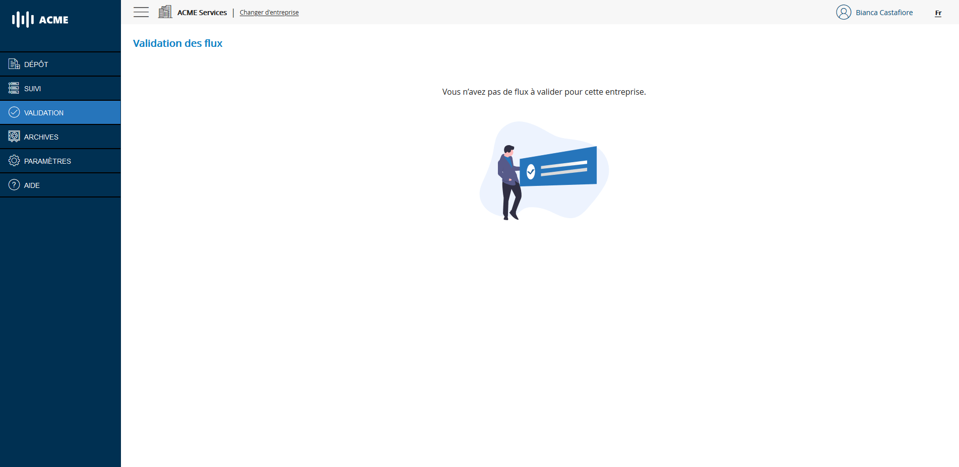Liste des flux lorsqu'ils ont tous été validés