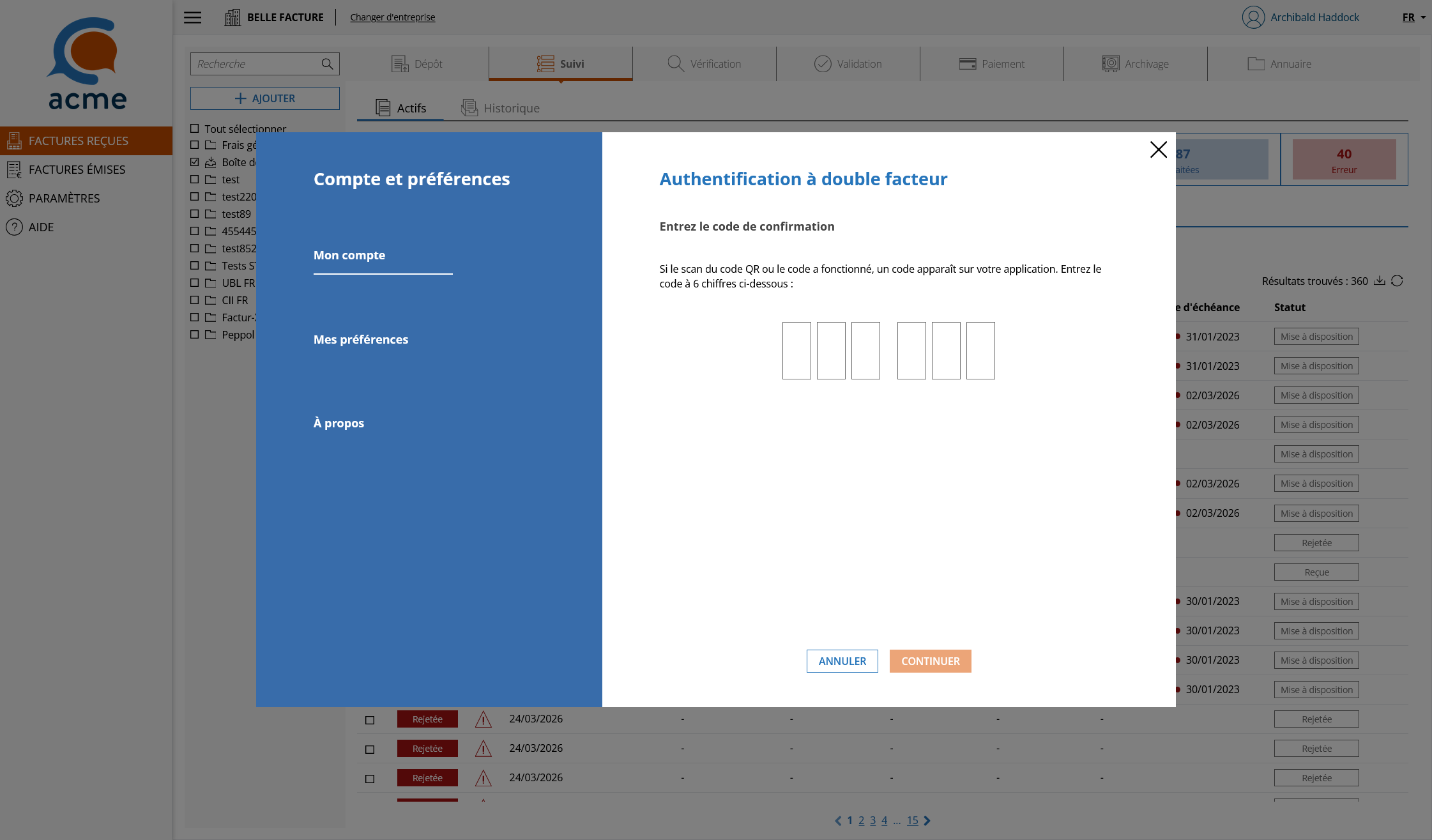 Activation MFA app
