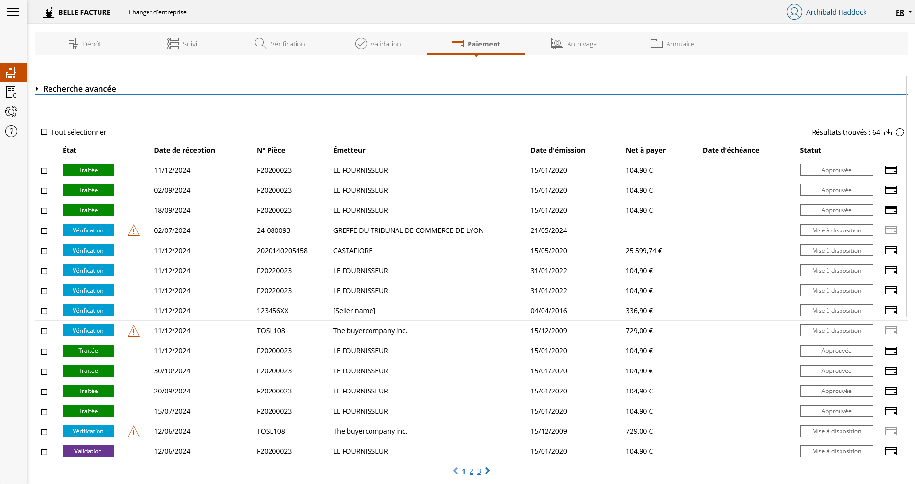 Page de paiement