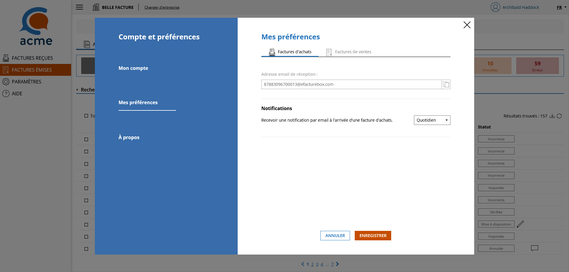 Configurer les préférences utilisateur