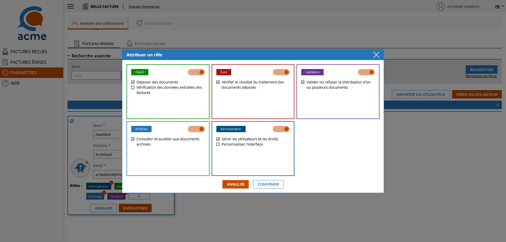 Email d'activation compte local